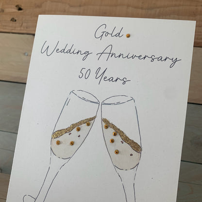 Gold Anniversary Champagne Card