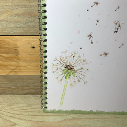 Dandelion Wire Bound A5 Notebook - Arty Bee Designs 