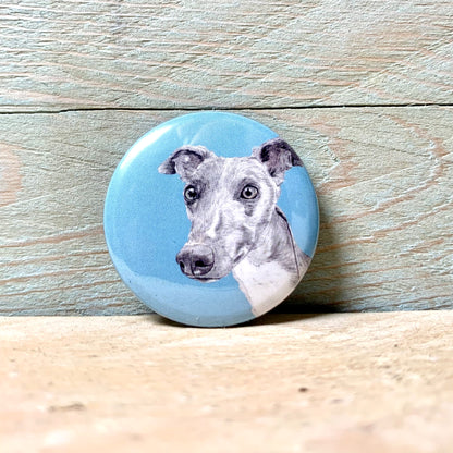 Blue Whippet Pin Badge