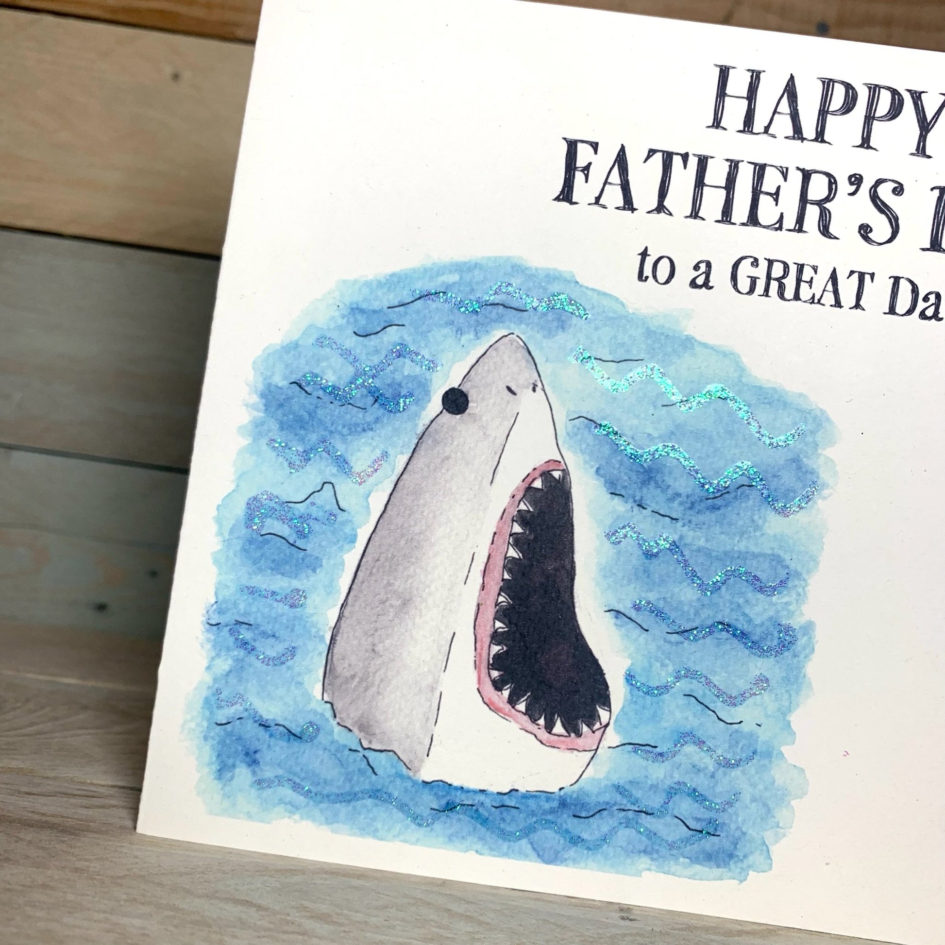 Great White Father's Day Card - Arty Bee Designs 