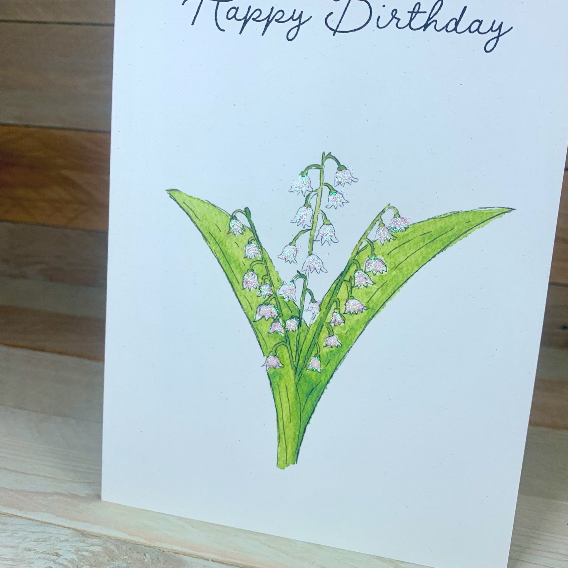 Lilly of the Valley Birthday Card - Arty Bee Designs 