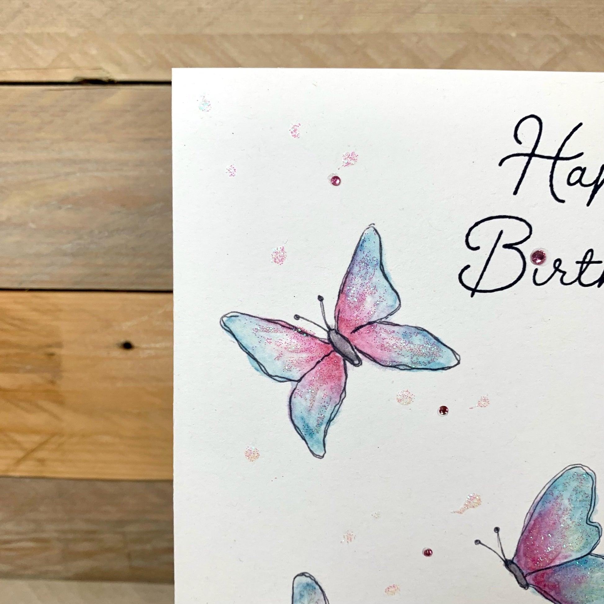 Flutterby Birthday Card - Arty Bee Designs 