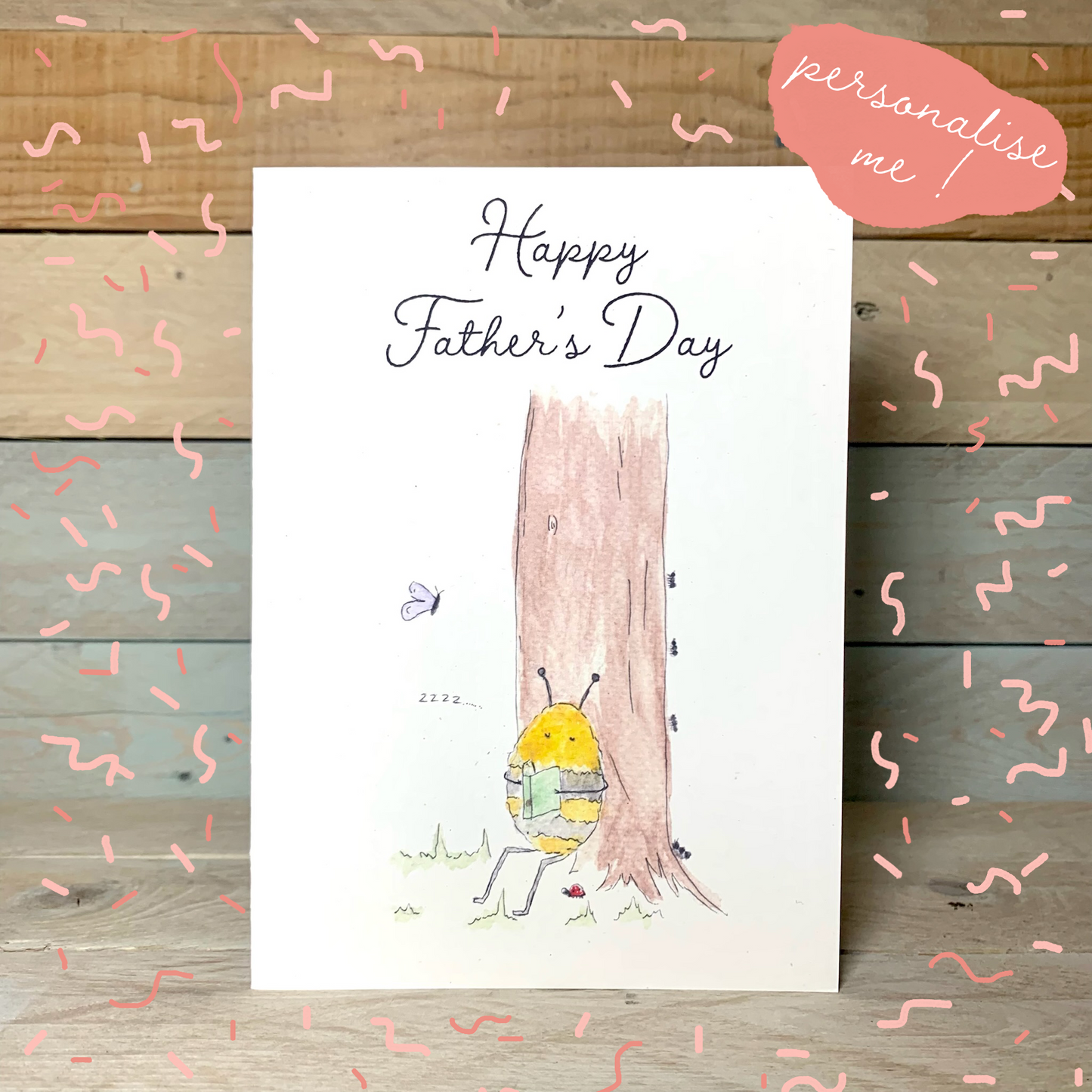 The Relaxing Bee Father's Day Card - Arty Bee Designs 