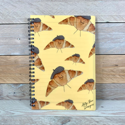 Pierre la Patisserie plastic cover wire bound A5 notebook - Arty Bee Designs 