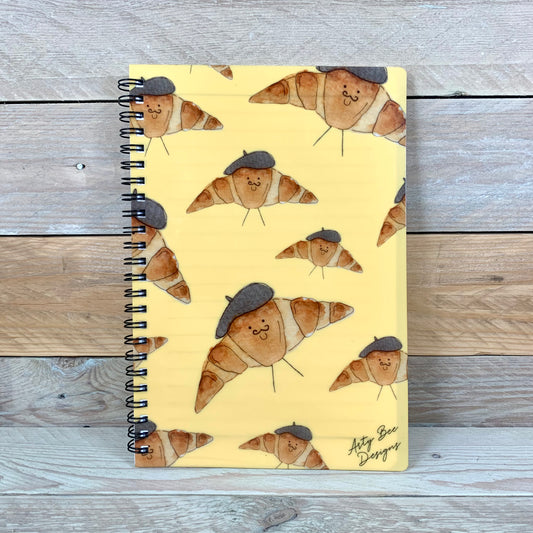 Pierre la Patisserie plastic cover wire bound A5 notebook - Arty Bee Designs 