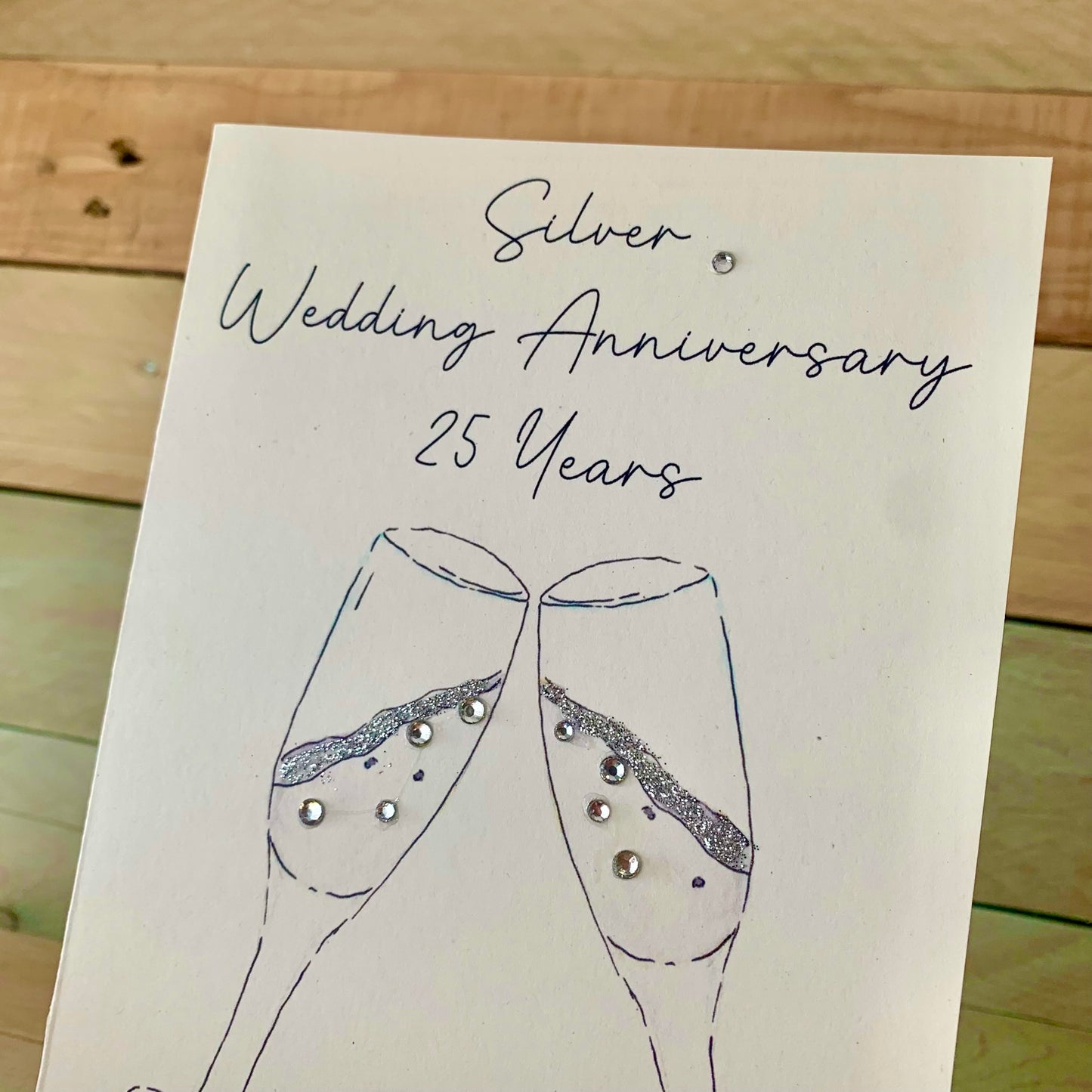 Silver Anniversary Champagne Card