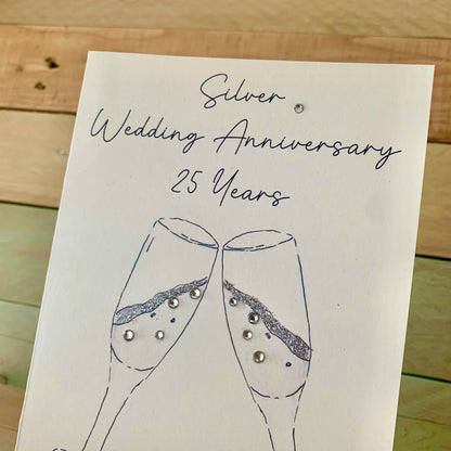 Silver Anniversary Champagne Card