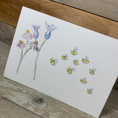 Bee and Meadow Notelet - Arty Bee Designs 