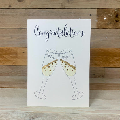 Congratulations Wedding Glasses Card - Arty Bee Designs 