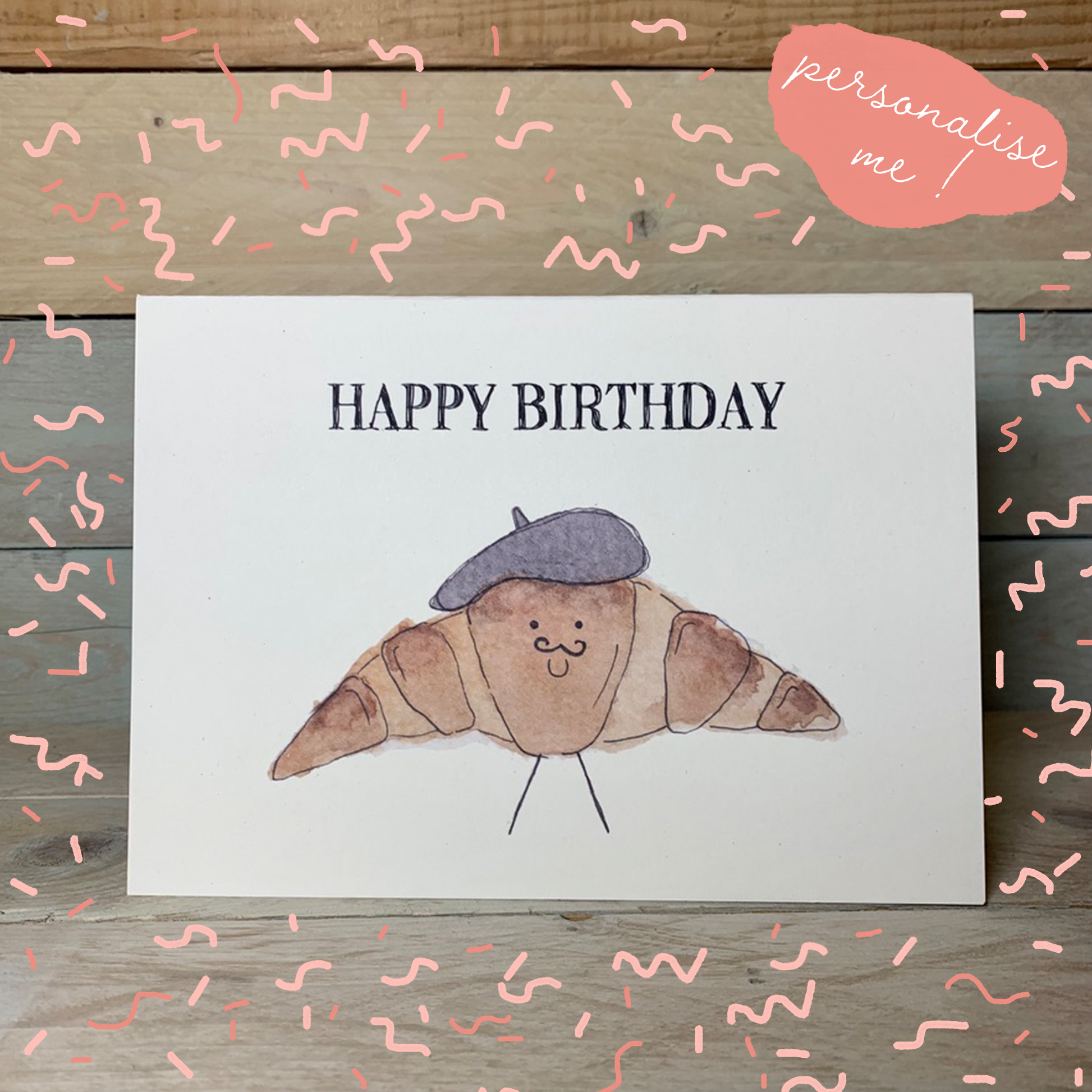 Pierre La Patisserie Birthday Card - Arty Bee Designs 