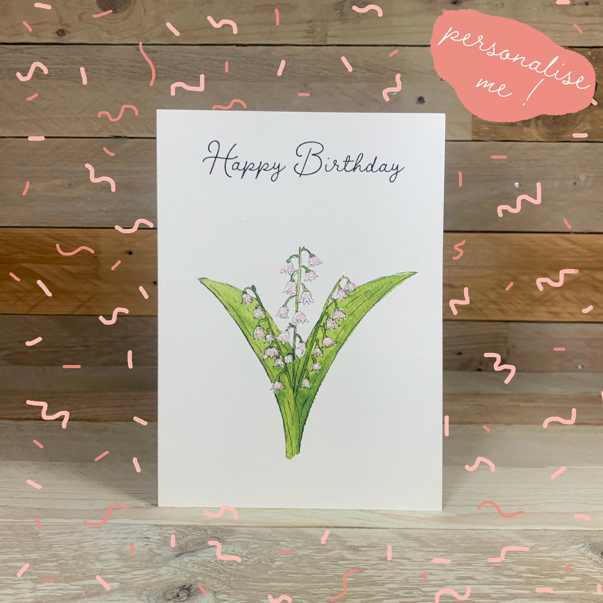 Lilly of the Valley Birthday Card - Arty Bee Designs 