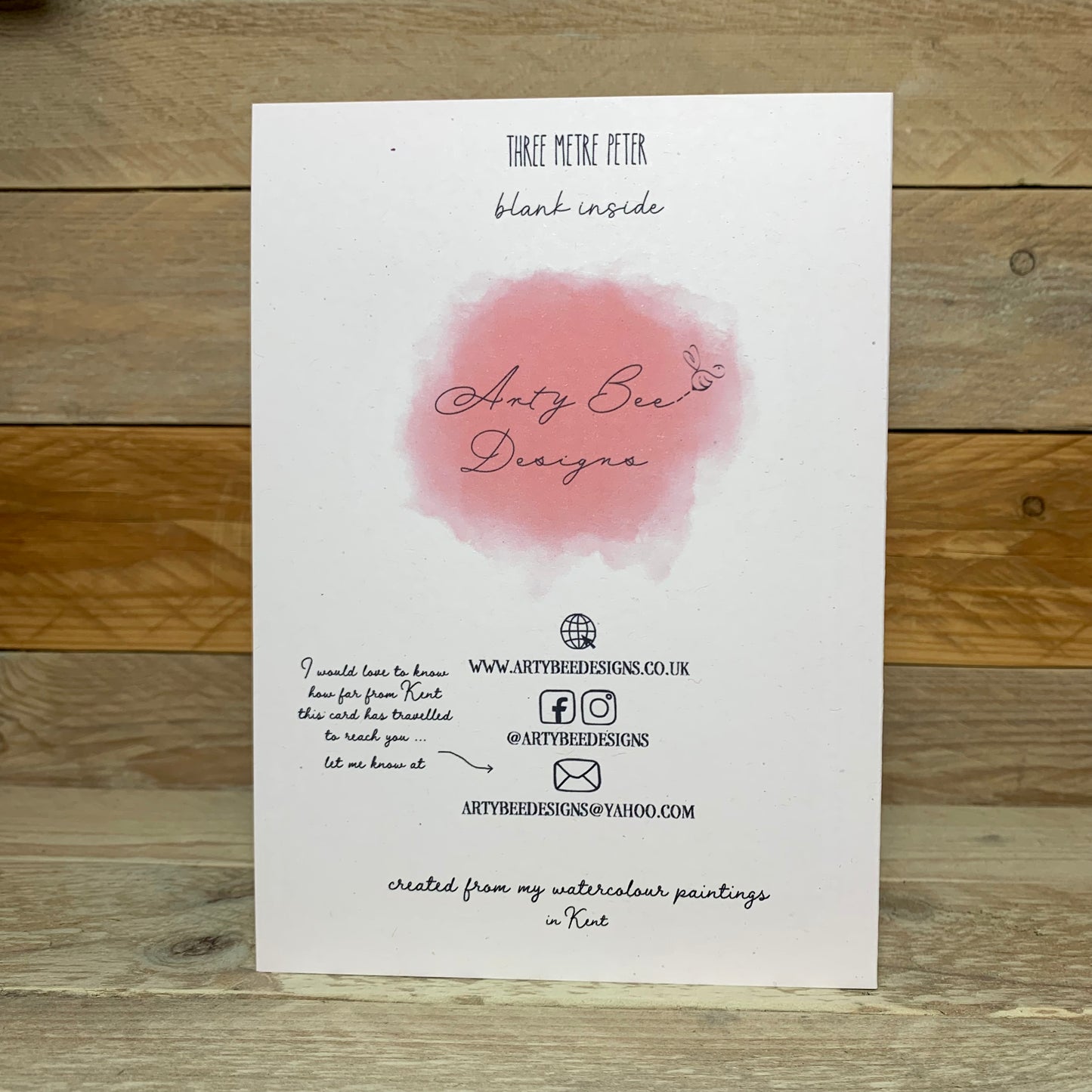 Three Metre Peter The Giraffe Blank Card