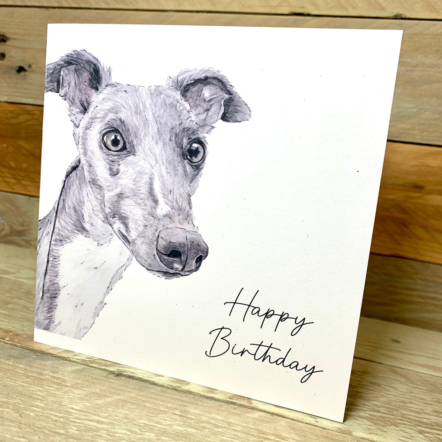 Long Noses Whippet Birthday Card
