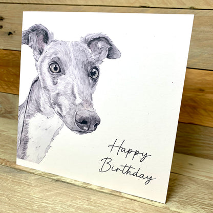 Long Noses Whippet Birthday Card