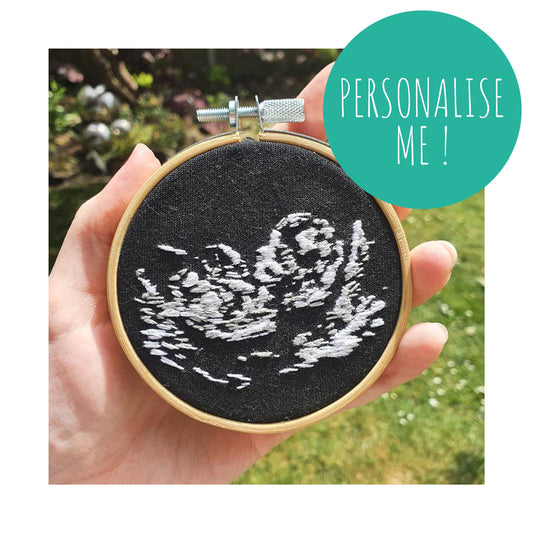 Hand Embroidered Baby Scan - Arty Bee Designs 