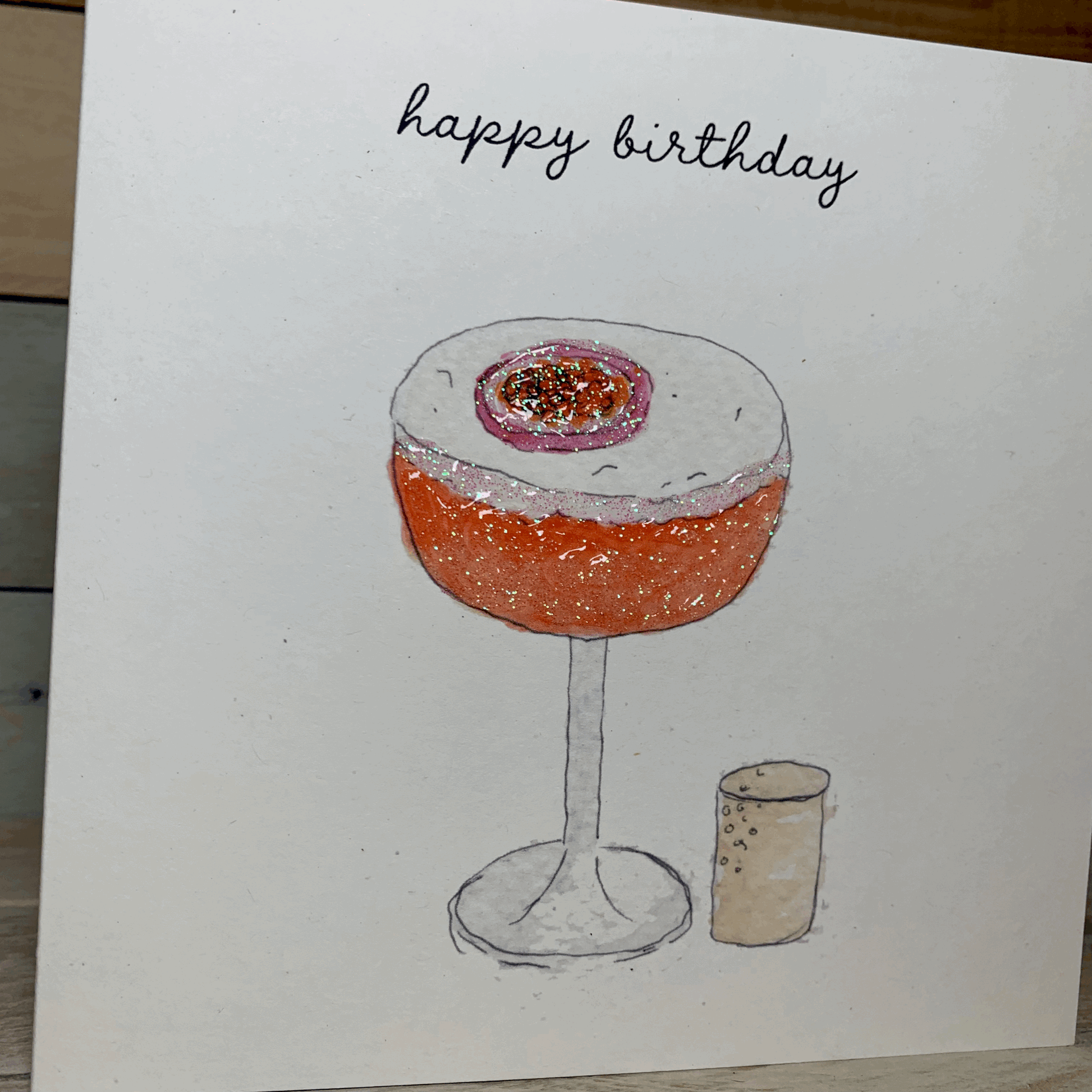 Passionfruit Martini Birthday Card - Arty Bee Designs 