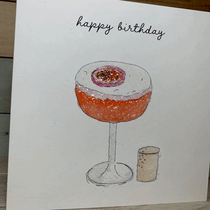 Passionfruit Martini Birthday Card - Arty Bee Designs 