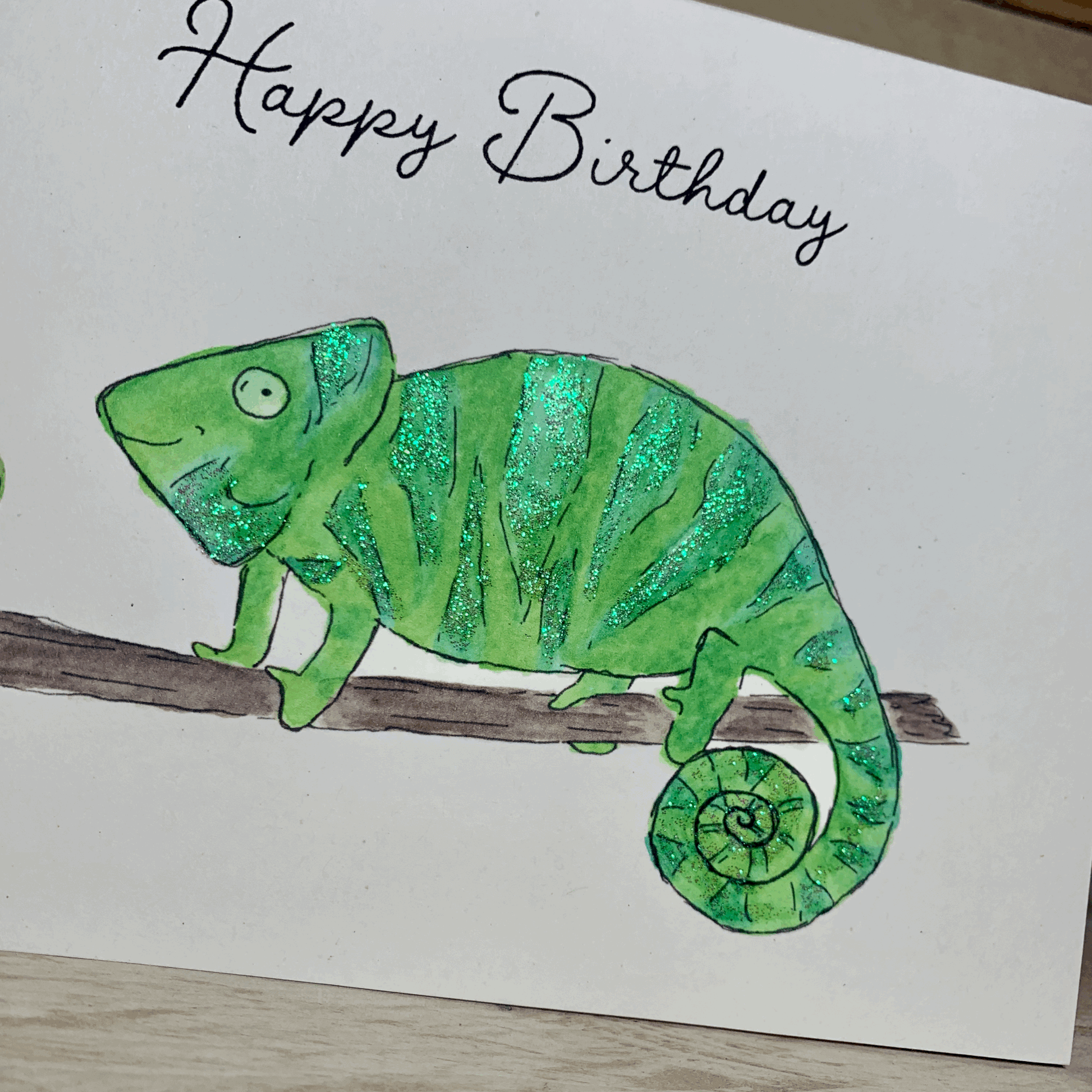 Now You See Me, Now You Don't Chameleon Birthday Card - Arty Bee Designs 