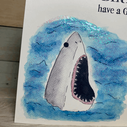 Great White Birthday Card - Arty Bee Designs 