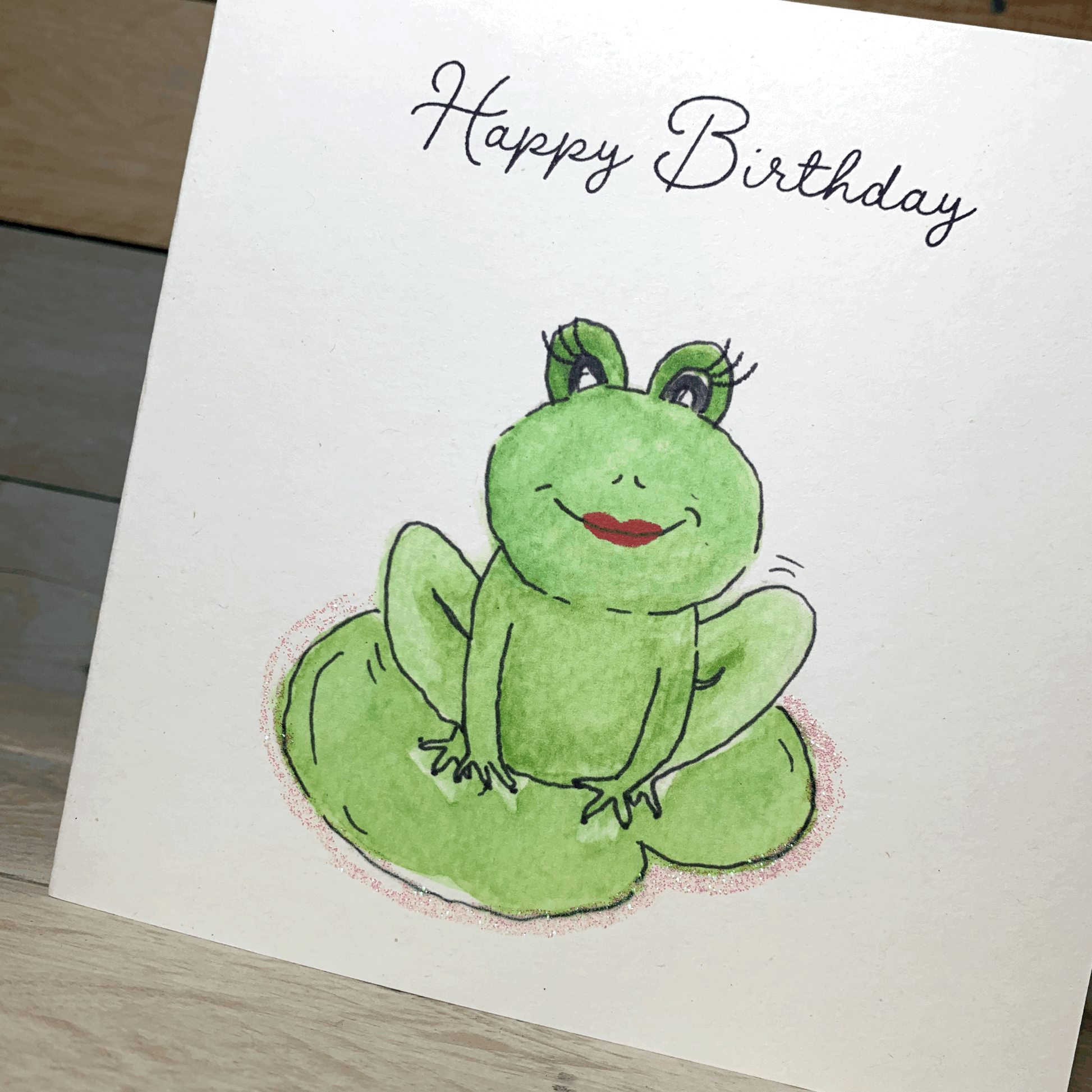 Fiona the Frog Birthday Card - Arty Bee Designs 