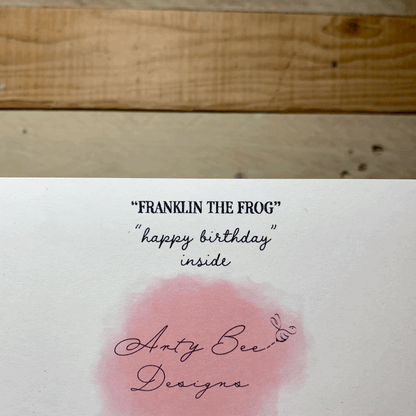 Franklin The Frog Birthday Card - Arty Bee Designs 