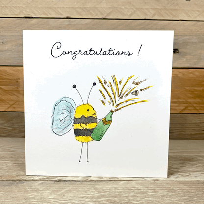Buzzy Fizzy Pop Congratulations Card - Arty Bee Designs 