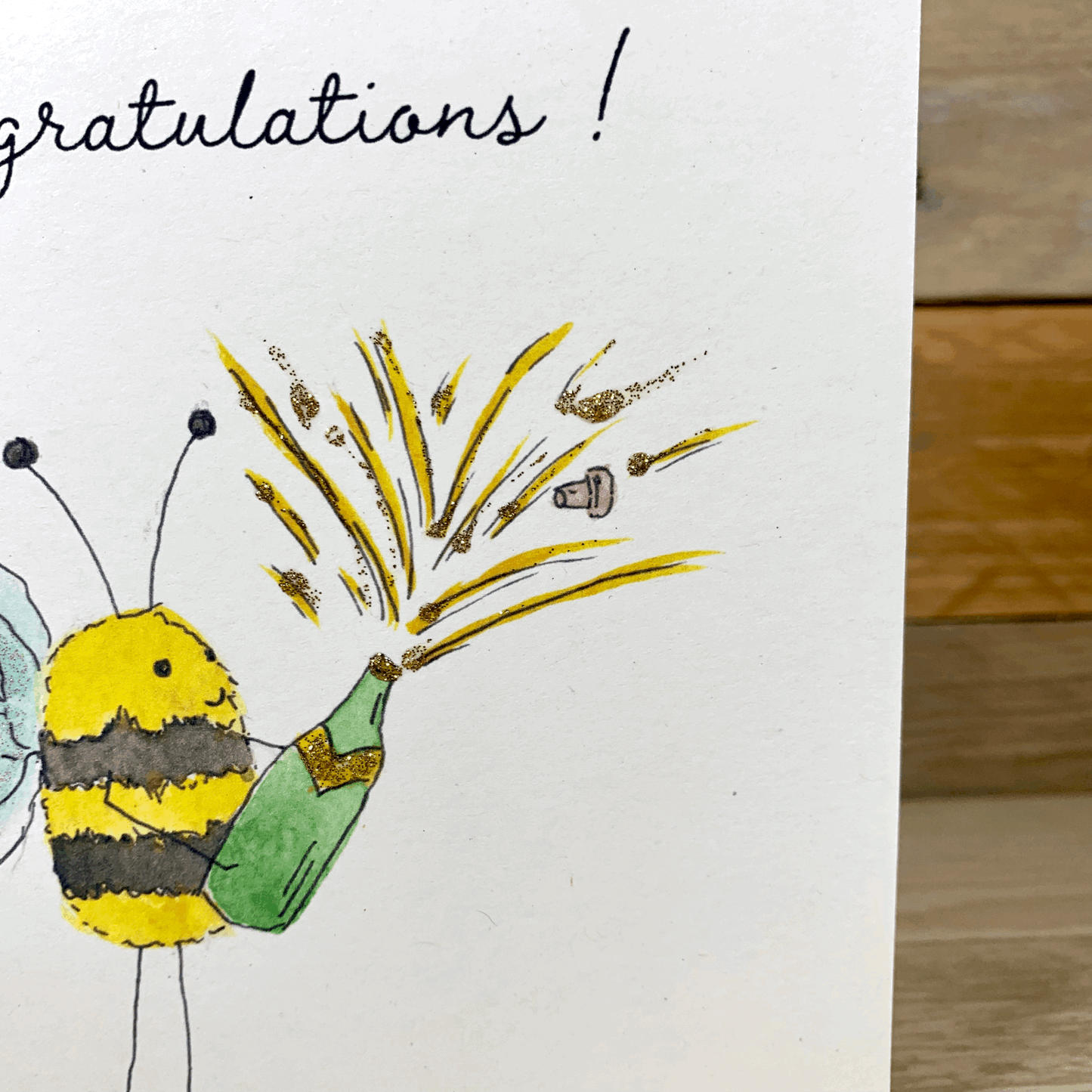 Buzzy Fizzy Pop Congratulations Card - Arty Bee Designs 