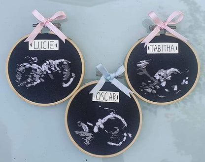 Hand Embroidered Baby Scan - Arty Bee Designs 